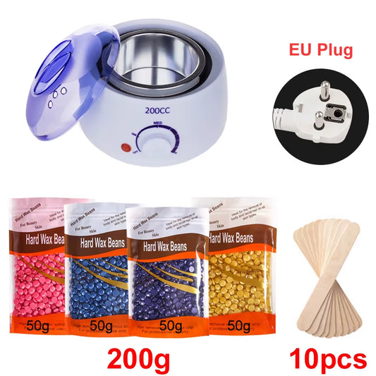 Wax Heater Kit for Hair Removal Wax Melting Machine with Waxing Beans Depilation Paraffin Warmer Waxing Dipping Pot