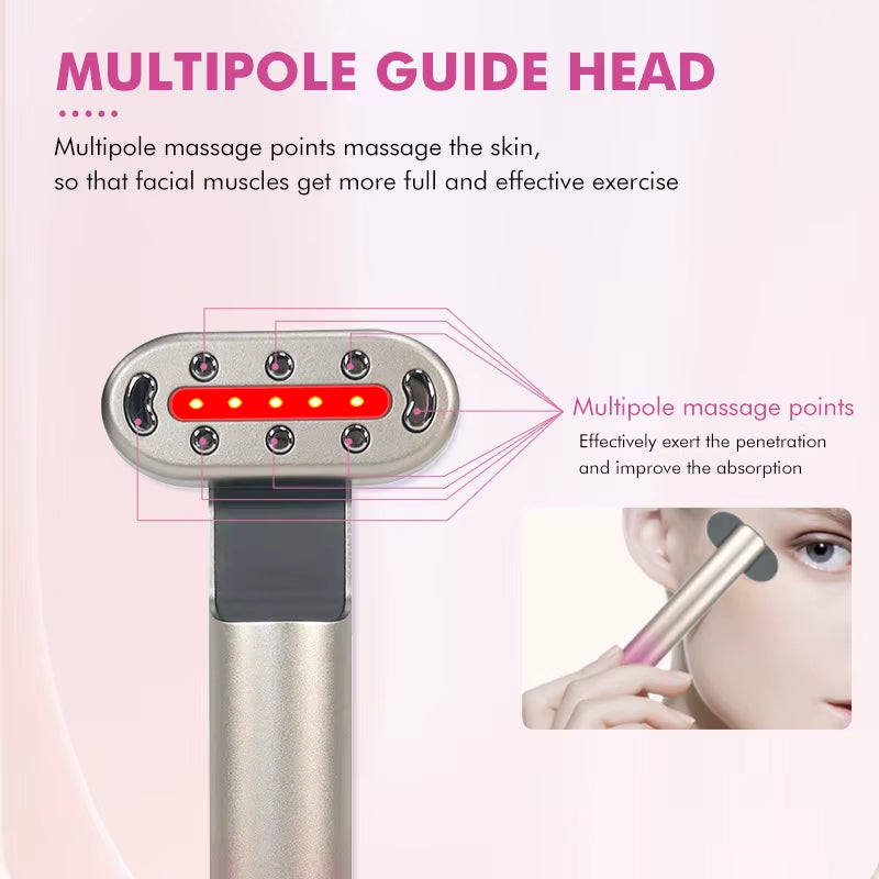 EMS Microcurrent Face Lifting Device Eye Neck Massager LED Beauty Facial Wand Skin Tightening anti Wrinkle Skin Care Beauty Tool