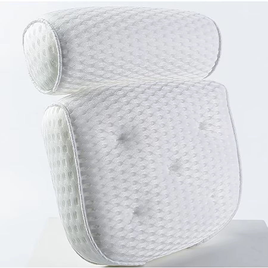 Bath Tub Pillow Headrest with Soft 4D Mesh Fabric and Non-Slip Suction Cups, Relaxing Bath Accessories Spa Gifts