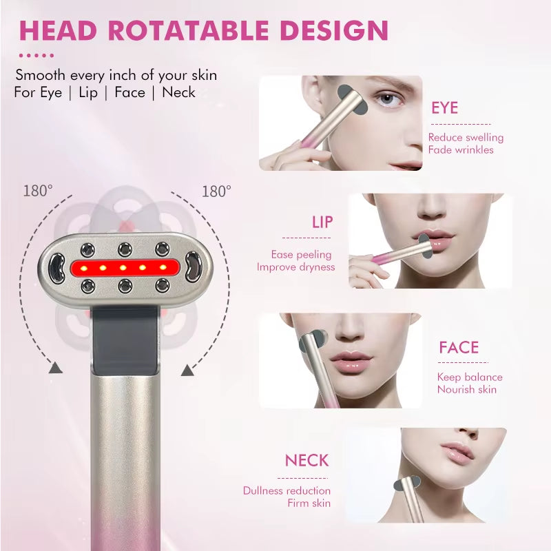 EMS Microcurrent Face Lifting Device Eye Neck Massager LED Beauty Facial Wand Skin Tightening anti Wrinkle Skin Care Beauty Tool
