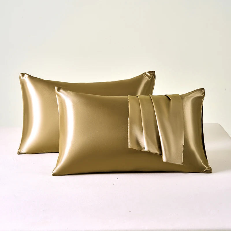 2Pcs Satin Pillowcase for Skin and Hair, Satin Pillow Cases Set of 2 Soft Breathable Smooth Cooling Pillow Covers for Sleeping
