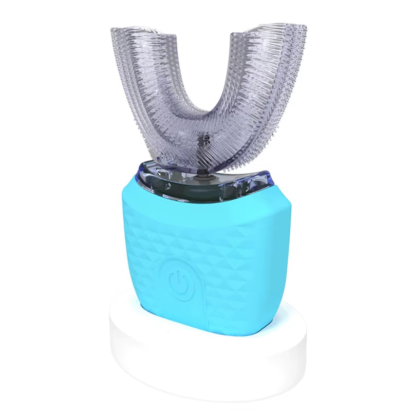 Electric Toothbrush Adult Automatic Rechargeable Hands Free 360 Cleaning U Shape Toothbrush
