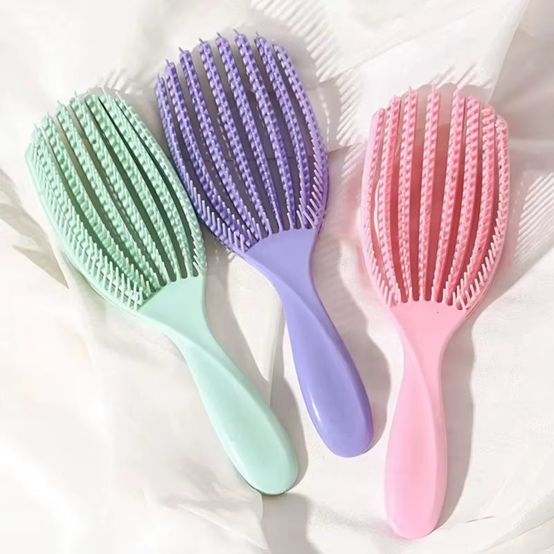 Hair Brush Octopus Hairbrush Pink Massage Detangler Brush for Curly Hair Thick Hair Care Hairbrush Styling Tools