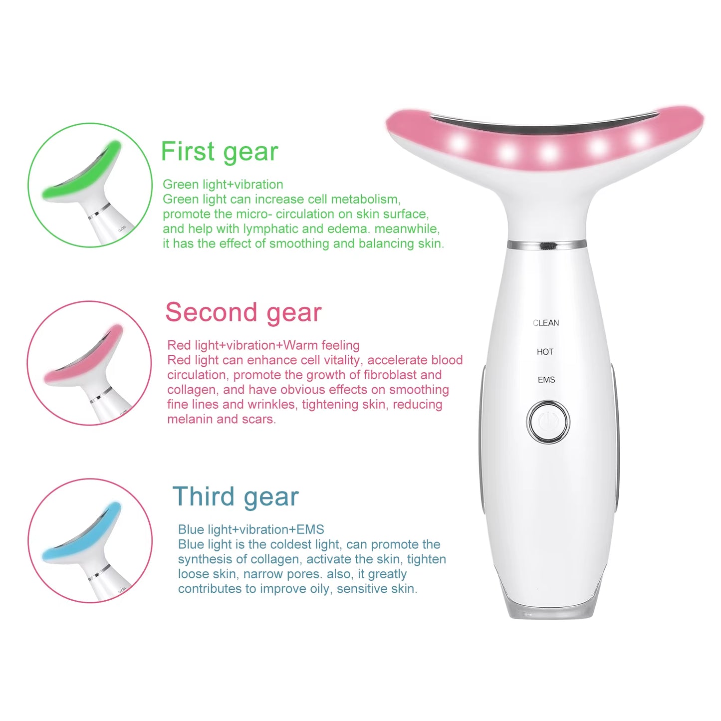 Neck Facial Lifting Massager Led Photon Therapy Heating Neck Wrinkle Removal Machine Reduce Double Chin Skin Lifting