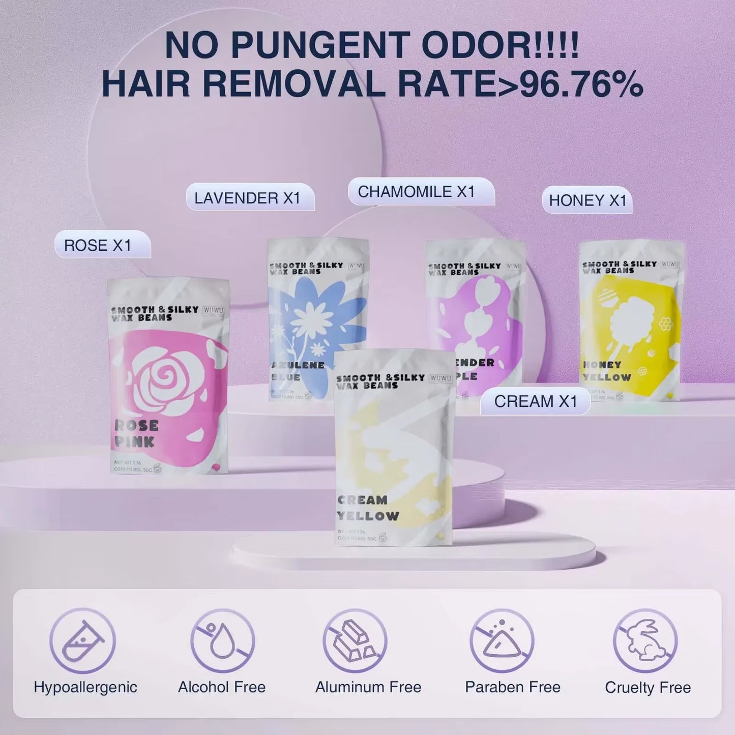 Waxing Kit  EU Plug(23 Items) Hair Removal Wax Kit Waxing Beads Face/Brazilian/Full Body/Bikini/Sensitiive Skin
