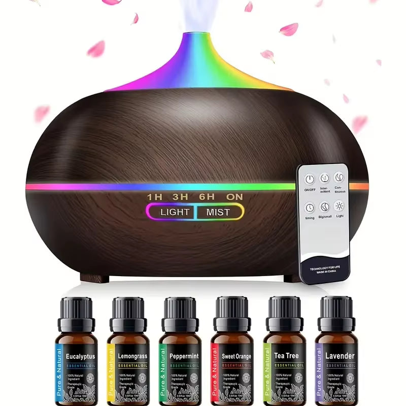 18.6Oz Ultrasonic Aromatherapy Diffuser with 8 Color LED Lights, 4 Timer Modes, Auto Shut-Off, Perfect for Home, Office, Bedroom