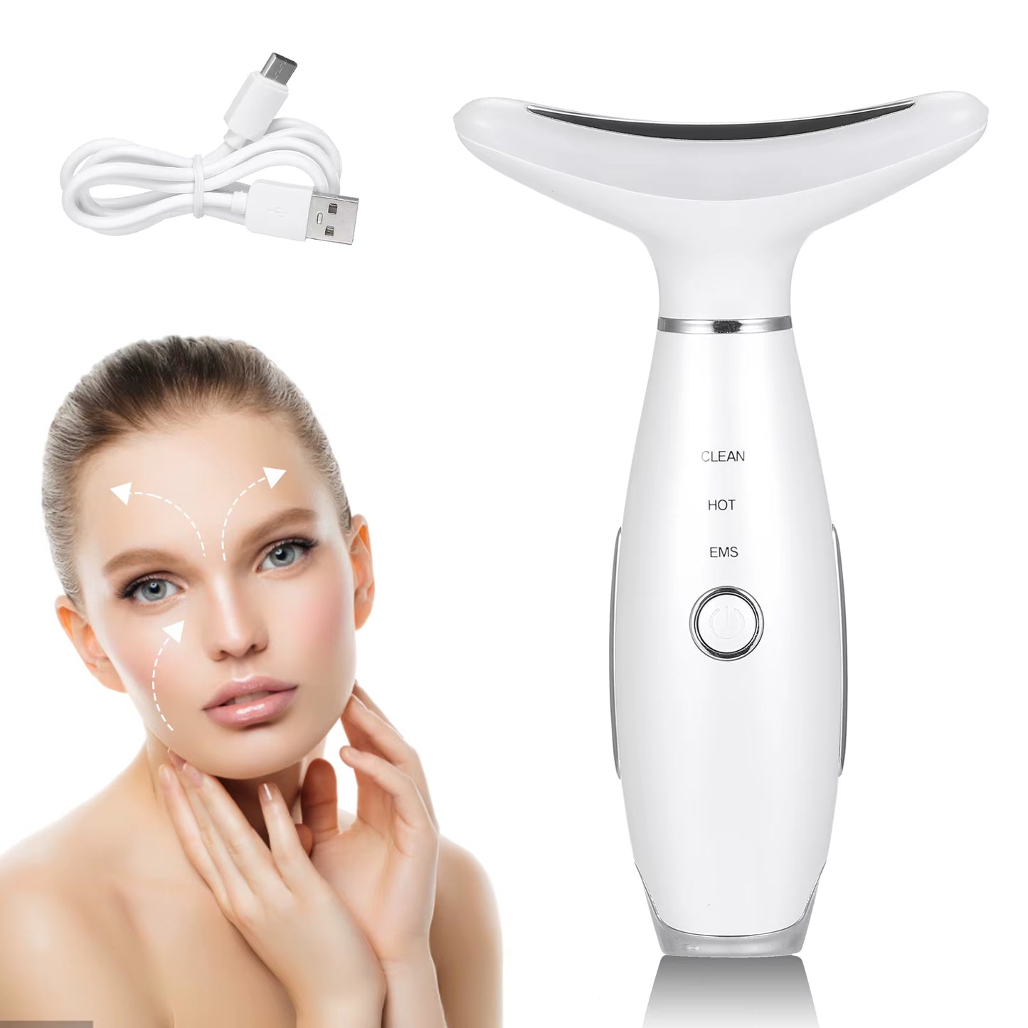 Neck Facial Lifting Massager Led Photon Therapy Heating Neck Wrinkle Removal Machine Reduce Double Chin Skin Lifting