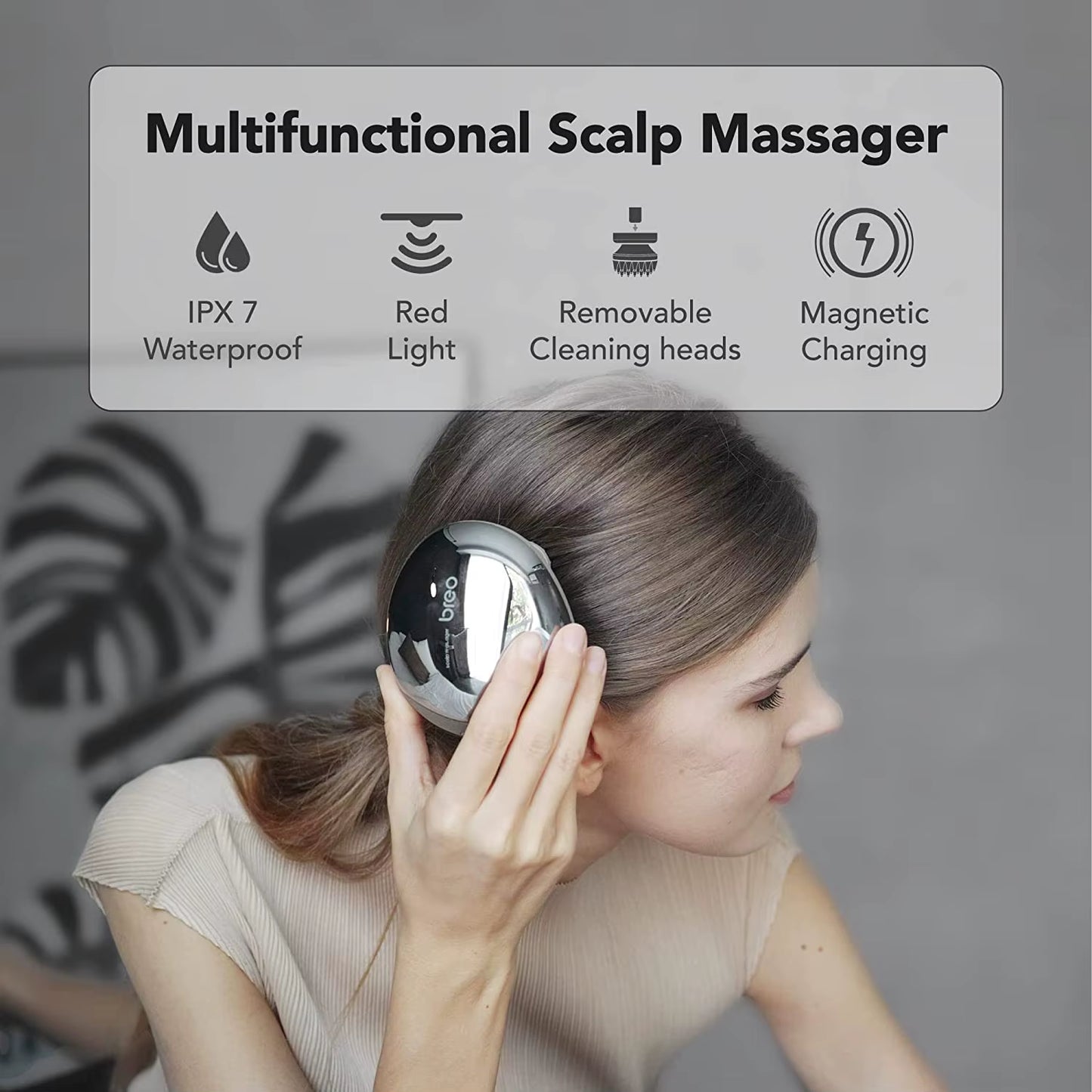 Scalp Mini Pro Massager Waterproof Electric Wireless Portable Infrared Technology Head Scalp Muscle Massager Hair Care